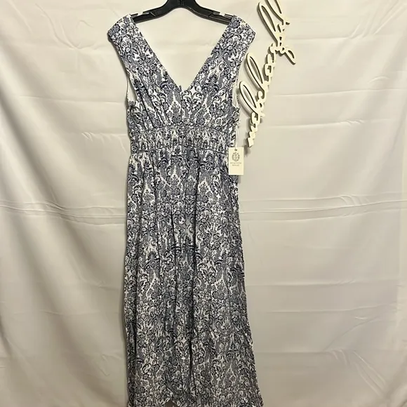 HYACINTH HOUSENavy Scroll Print Toula Dress