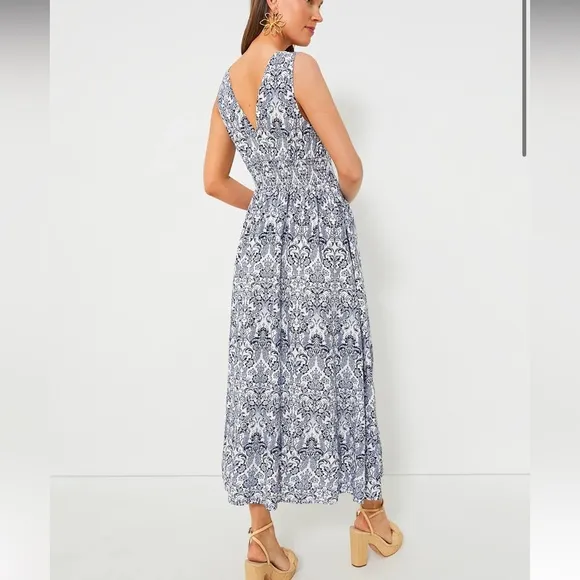 HYACINTH HOUSENavy Scroll Print Toula Dress