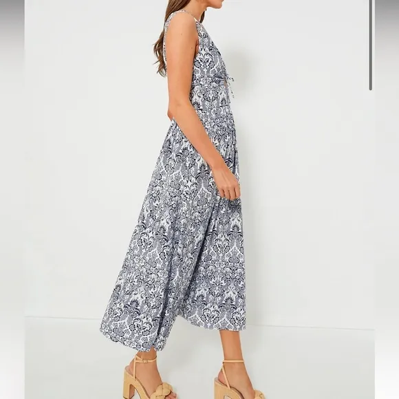 HYACINTH HOUSENavy Scroll Print Toula Dress