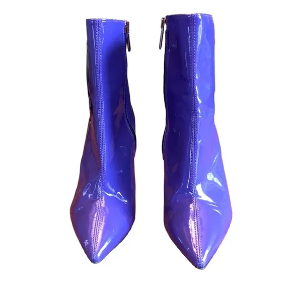 IDENTITA &quot;DALIT&quot; PURPLE PATENT LEATHER HANDCRAFTED ITALIAN BOOTS (37)