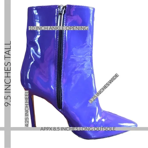 IDENTITA &quot;DALIT&quot; PURPLE PATENT LEATHER HANDCRAFTED ITALIAN BOOTS (37)