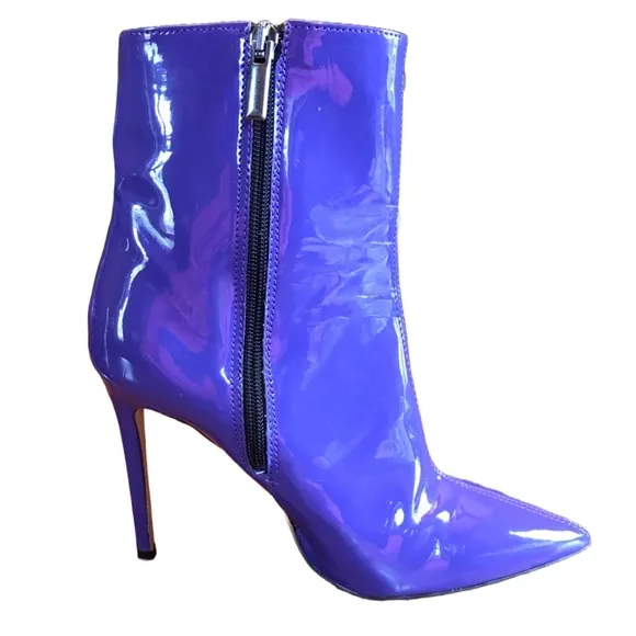 IDENTITA &quot;DALIT&quot; PURPLE PATENT LEATHER HANDCRAFTED ITALIAN BOOTS (37)