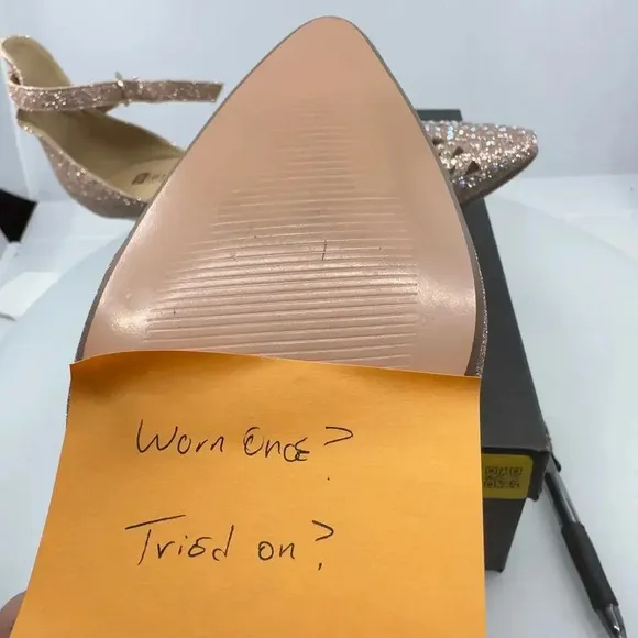 IDIFU Womens Shoes IN2 Candice Low Kitten Heels Pumps Rhinestones Sequins Gold 9