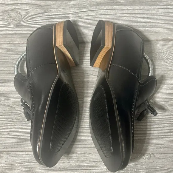 IKE by Ike Behar Leather Loafers Dress Shoes Tassels Black Mens 11.5 Slip On New