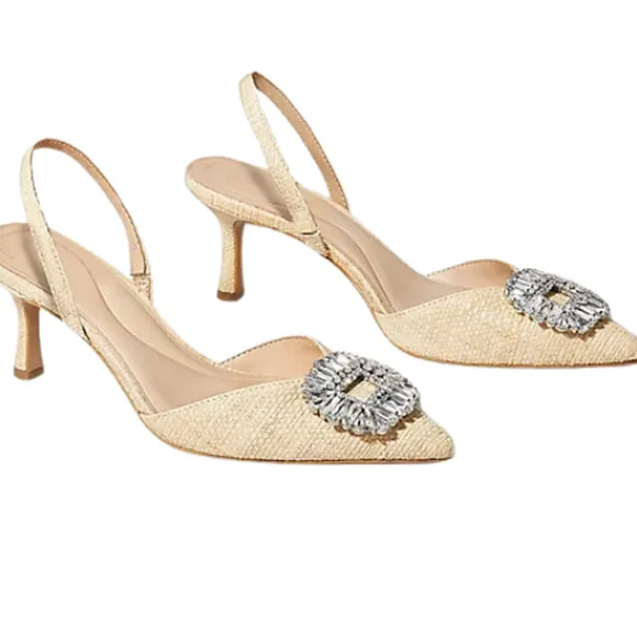 INC Gevira Pointed-Toe Slingback Pumps in Beige New Size 6