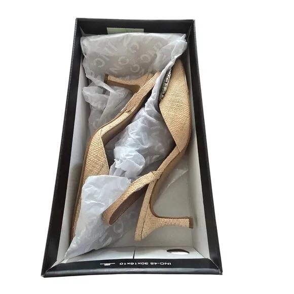 INC Gevira Pointed-Toe Slingback Pumps in Beige New Size 6