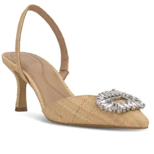 INC Gevira Pointed-Toe Slingback Pumps in Beige New Size 6