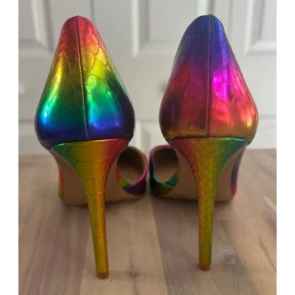 INC International Concepts Women's Rainbow Mermaid High Heels Pumps Size 7.5