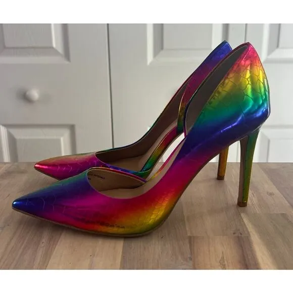 INC International Concepts Women's Rainbow Mermaid High Heels Pumps Size 7.5