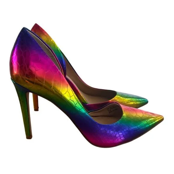 INC International Concepts Women's Rainbow Mermaid High Heels Pumps Size 7.5