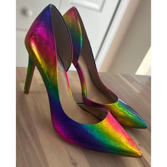 INC International Concepts Women's Rainbow Mermaid High Heels Pumps Size 7.5