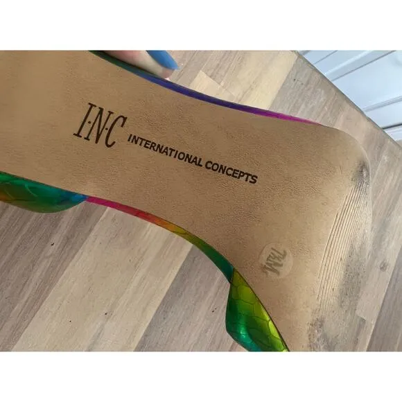 INC International Concepts Women's Rainbow Mermaid High Heels Pumps Size 7.5