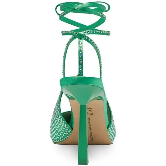 I.N.C. International Concepts Women's Shoes Ankle-Tie Pointed Green Pumps 6M