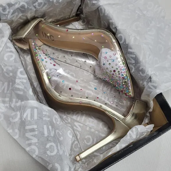 INC Women's Katey Slip On Rhinestone Pumps, Rainbow Bling, 8.5 M