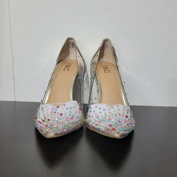 INC Women's Katey Slip On Rhinestone Pumps, Rainbow Bling, 8.5 M