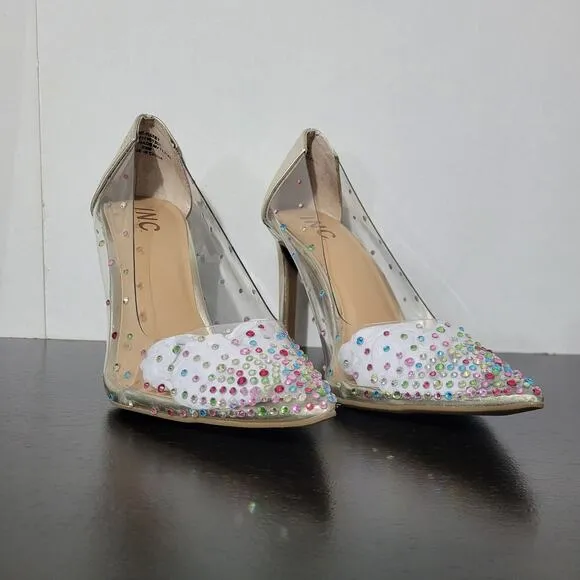INC Women's Katey Slip On Rhinestone Pumps, Rainbow Bling, 8.5 M