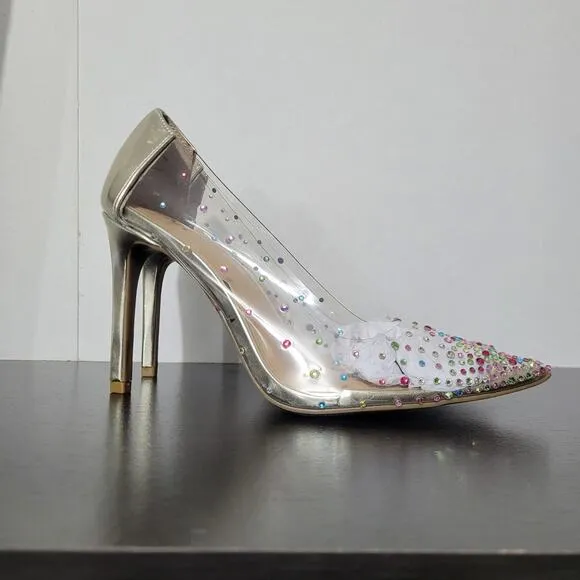INC Women's Katey Slip On Rhinestone Pumps, Rainbow Bling, 8.5 M