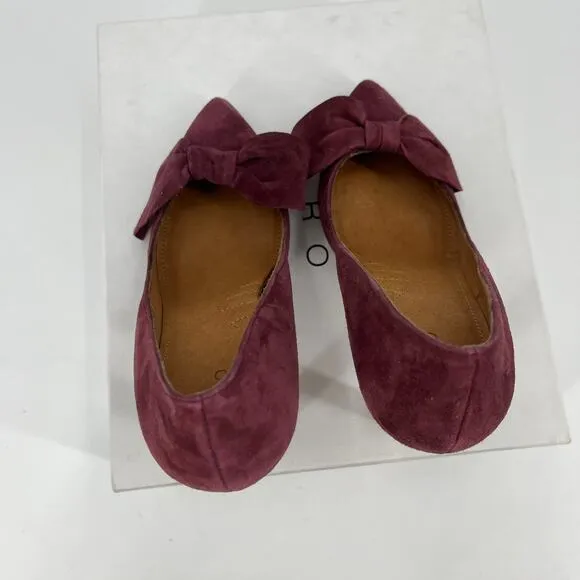 IRO Escaknot Pumps Shoes Purple Suede Bow Pointed Toe High Heel US 7, EU 38 NEW