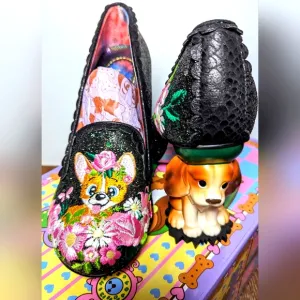Irregular Choice &quot;Bougainvillea&quot; Black Glitter 39