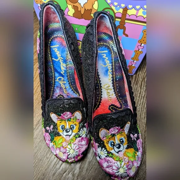 Irregular Choice &quot;Bougainvillea&quot; Black Glitter 39