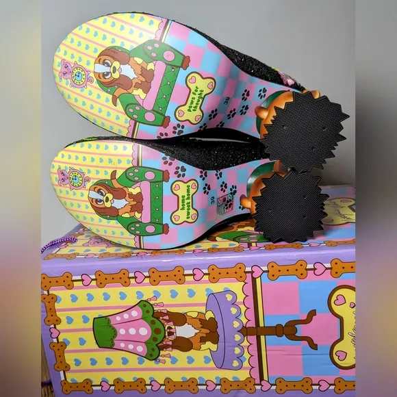 Irregular Choice &quot;Bougainvillea&quot; Black Glitter 39