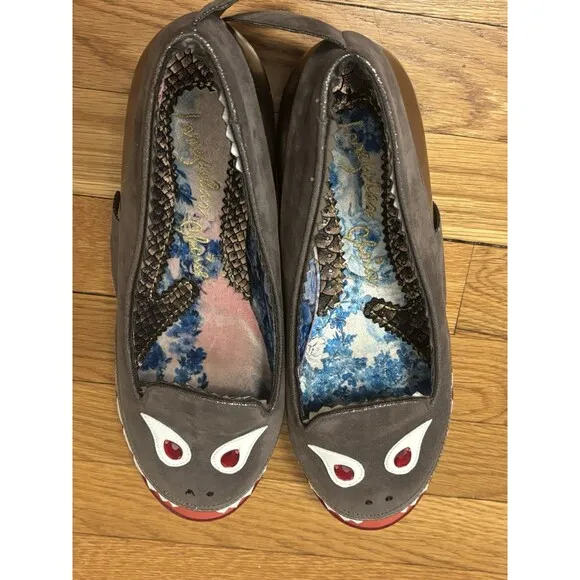 Irregular Choice Mr Shark-o Shark Flats Sharko Glitter Slip On Size 42 US 11