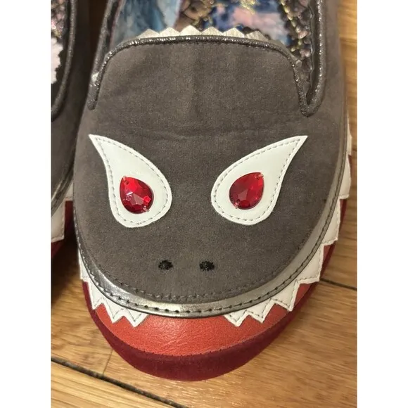 Irregular Choice Mr Shark-o Shark Flats Sharko Glitter Slip On Size 42 US 11