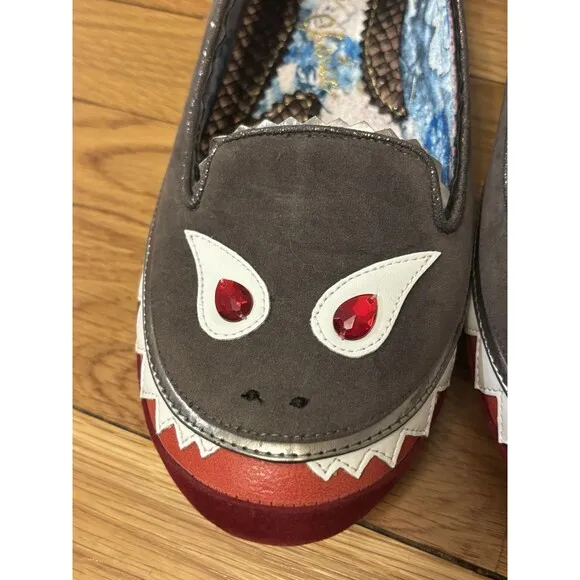 Irregular Choice Mr Shark-o Shark Flats Sharko Glitter Slip On Size 42 US 11
