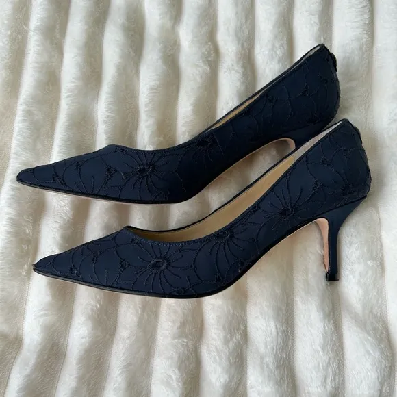 Ivanka Trump navy blue floral print heels size 6.5