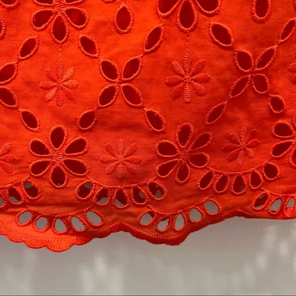 J. Crew Bell-sleeve Dress Embroidered Eyelet in Brillant Sunset, Size 00, NWT