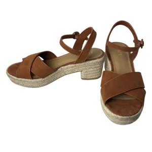 J. Crew Factory Platform espadrille heeled sandals size 8 tan