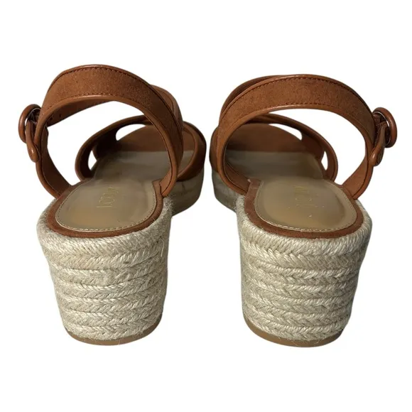 J. Crew Factory Platform espadrille heeled sandals size 8 tan
