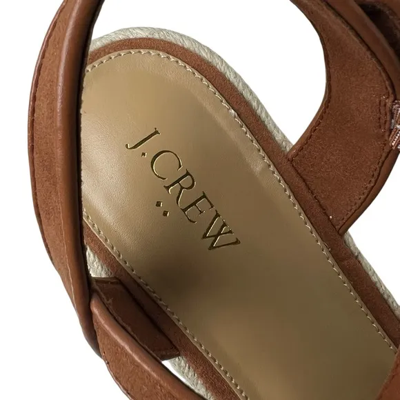 J. Crew Factory Platform espadrille heeled sandals size 8 tan