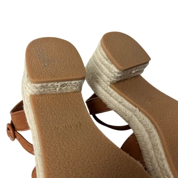 J. Crew Factory Platform espadrille heeled sandals size 8 tan