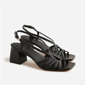 J Crew Layne braided sandal heels in leather CA045