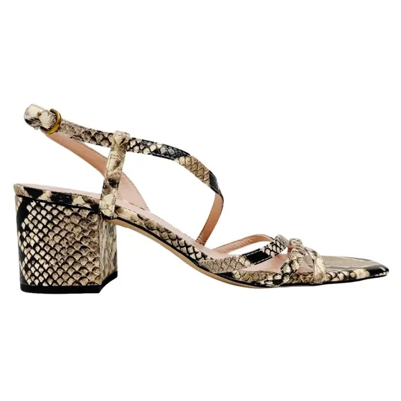 J. Crew Odette strappy sandals in snake-embossed leather Women’s 9.5