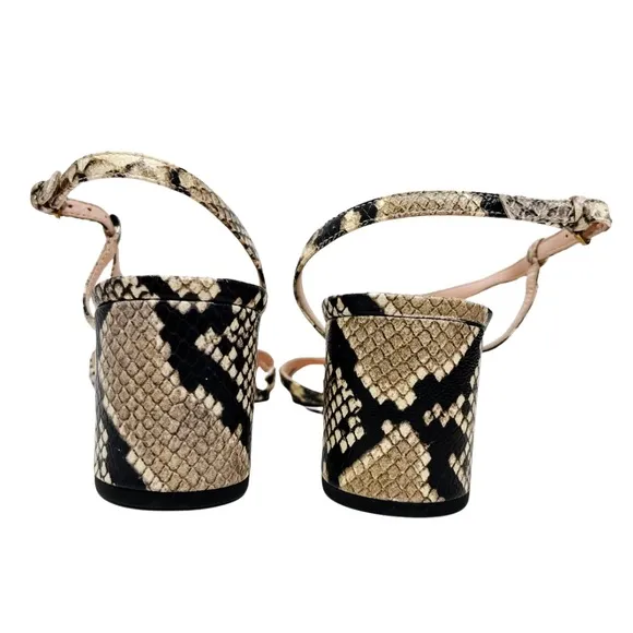 J. Crew Odette strappy sandals in snake-embossed leather Women’s 9.5