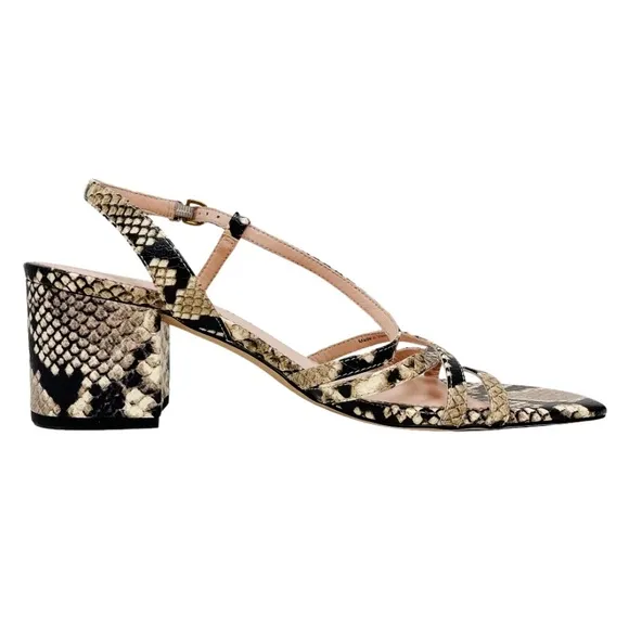 J. Crew Odette strappy sandals in snake-embossed leather Women’s 9.5