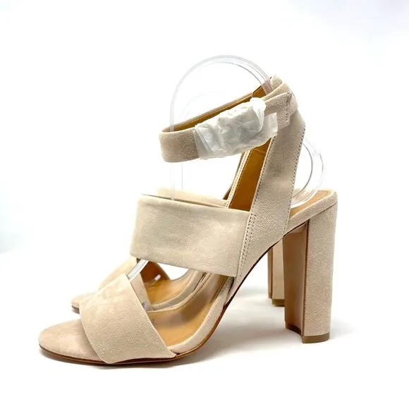 J. Crew | Suede Block Heel Sandals Cream 8 New!