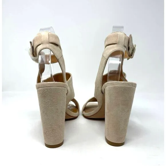 J. Crew | Suede Block Heel Sandals Cream 8 New!