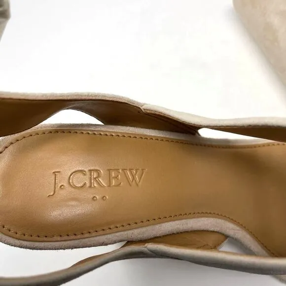 J. Crew | Suede Block Heel Sandals Cream 8 New!