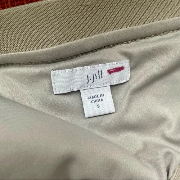J. Jill Silver Sequin Elastic Waistband Midi Pencil Skirt Size S EUC