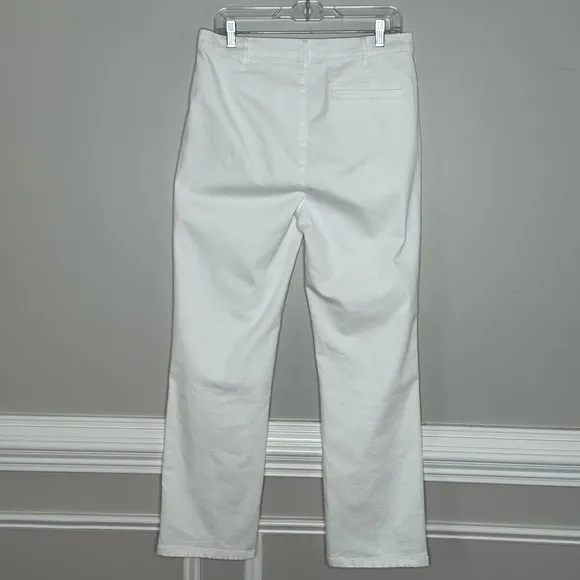 J. McLaughlin Women's Rainey White Front Slit Straight Leg Jeans Size 12