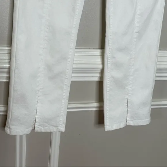J. McLaughlin Women's Rainey White Front Slit Straight Leg Jeans Size 12