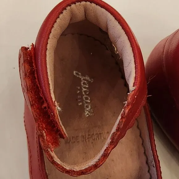 Jacadi Paris Girl Dress Shoes Made In Portugal Pink Leather Size 21 US 5.5c Red