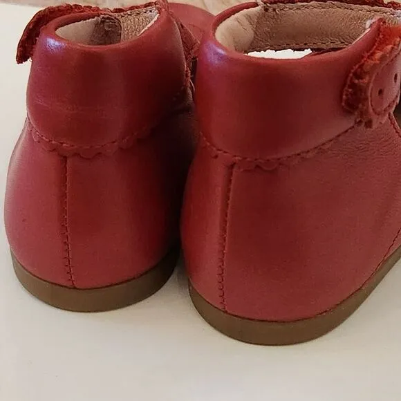 Jacadi Paris Girl Dress Shoes Made In Portugal Pink Leather Size 21 US 5.5c Red