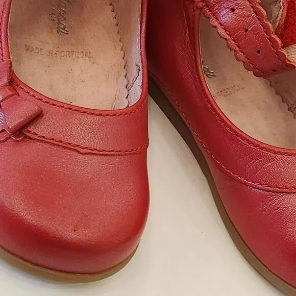 Jacadi Paris Girl Dress Shoes Made In Portugal Pink Leather Size 21 US 5.5c Red
