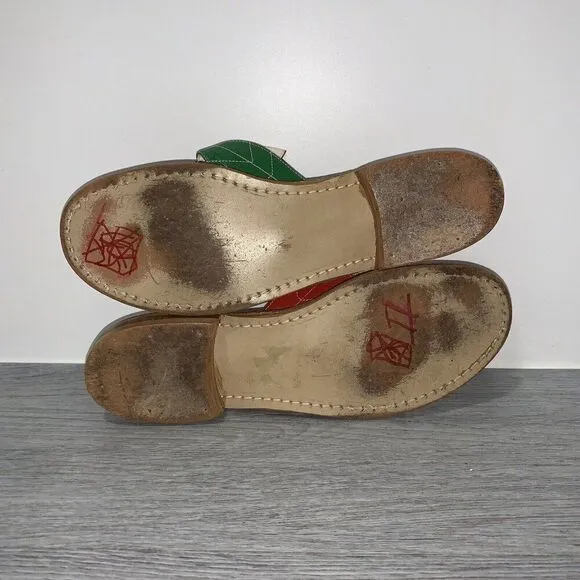 Jack Rogers Size 7 Exclusive Limited Edition Leaves Thong Sandals Flip Flops USA