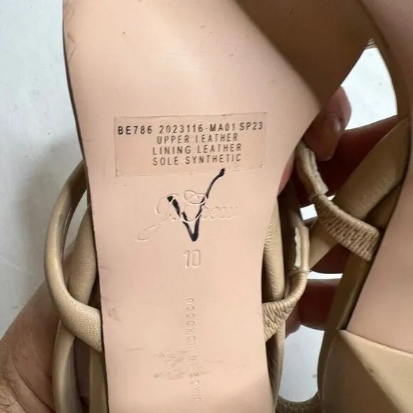 J.Crew $228 Lucie Slingback Block Heel Sandals Beige Size 10 BE786