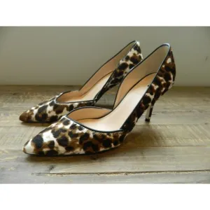J.Crew Collection Colette calfhair dOrsay pumps e0776 $378 heels sienna black 7